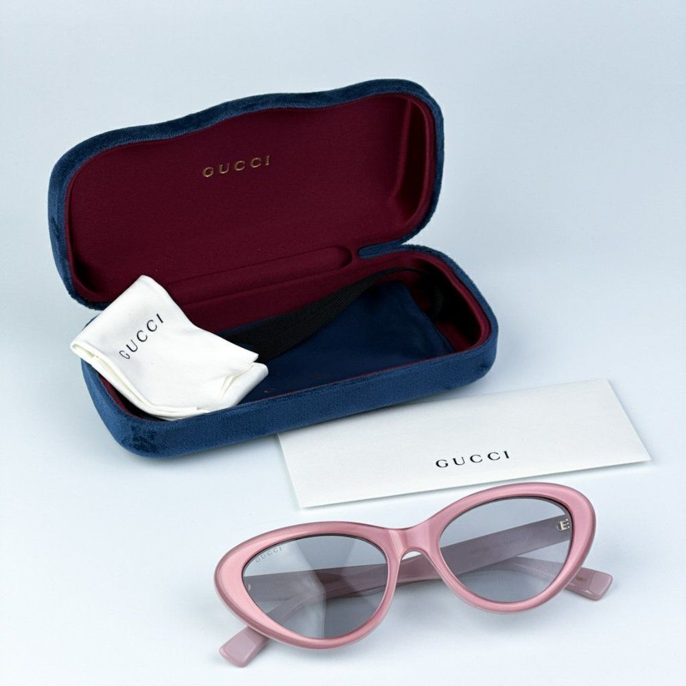 SALE! NEW Gucci GG1170S 004 Pink Grey Cat Eye Women Sunglasses GG 1170S - Picture 15 of 15